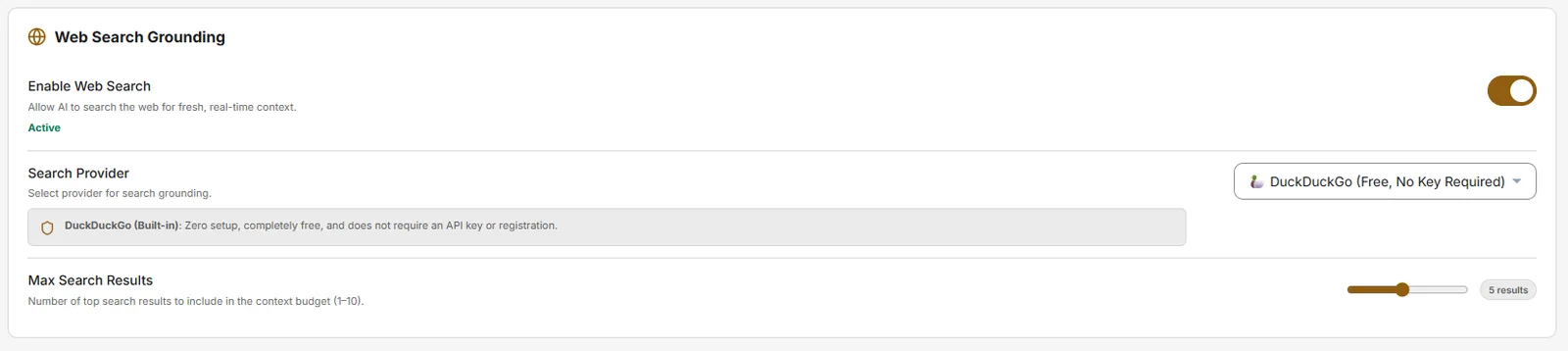 Web search grounding providers