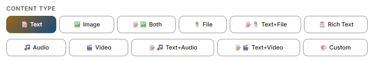 Content type picker overview