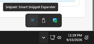 Snipset tray icons